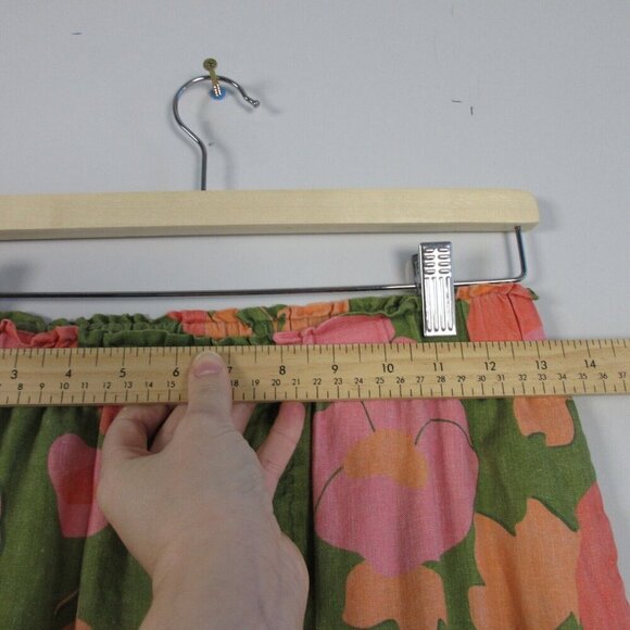 Trovata Birds of Paradise Willa Pants Women's Linen Pull On Floral Green XS 190 - Picture 11 of 14